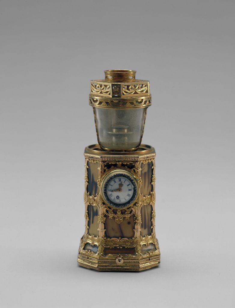 图片[1]-Copper gold-plated agate lamp watch-China Archive